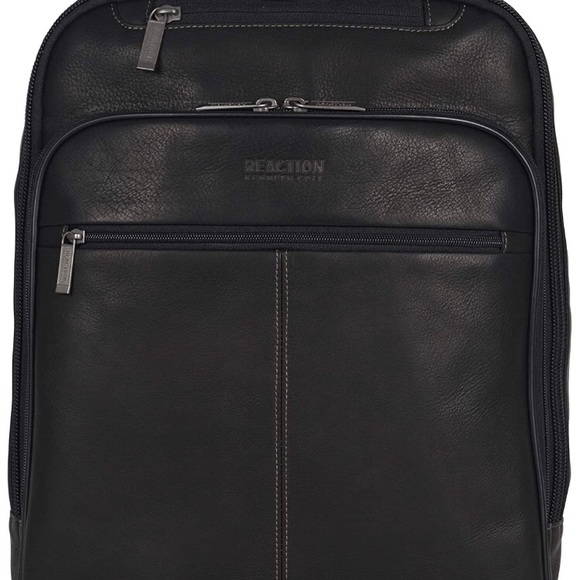KENNETH COLE REACTION LEATHER LAPTOP BACKPACK - Picture 2 of 6